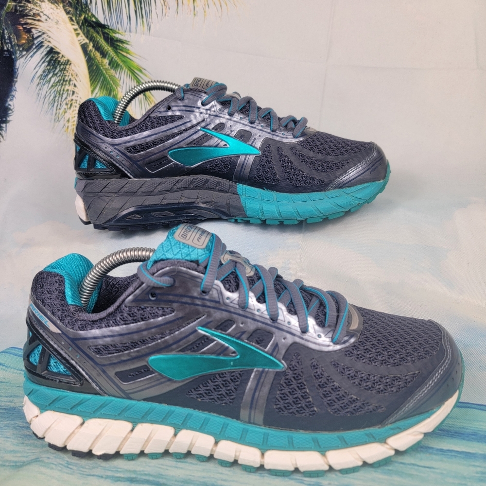 Brooks Ariel 16 Running Shoes Sneakers  Indigo Turquoise Womens 7.5 Wide - Picture 2 of 10